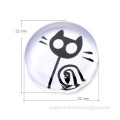 22mm lovely cat Glass Cabochon Transparent Clear Round Cameo Cover Cabs